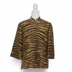 💜 VINTAGE JONES NEW YORK SIGNATURE Zebra Button Down (M)